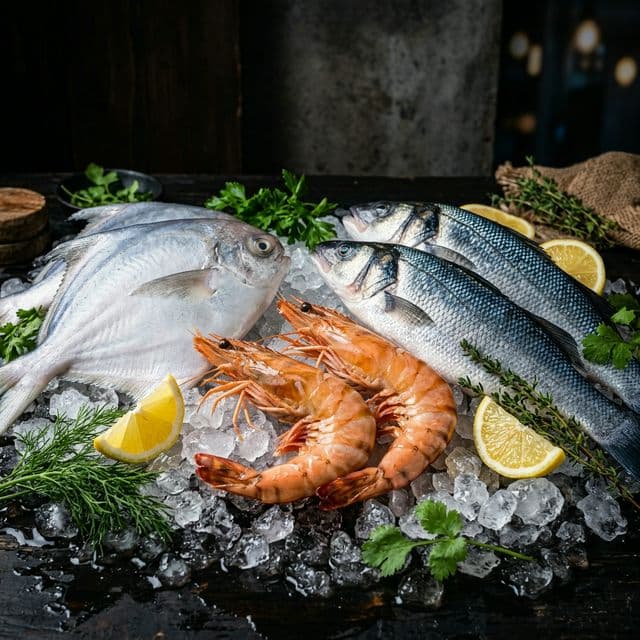 Fresh fish and prawns for export